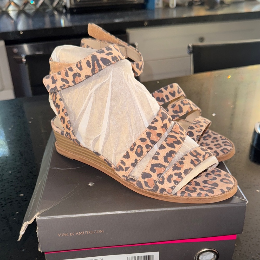 Vince camuto leopard sandals BNIB
